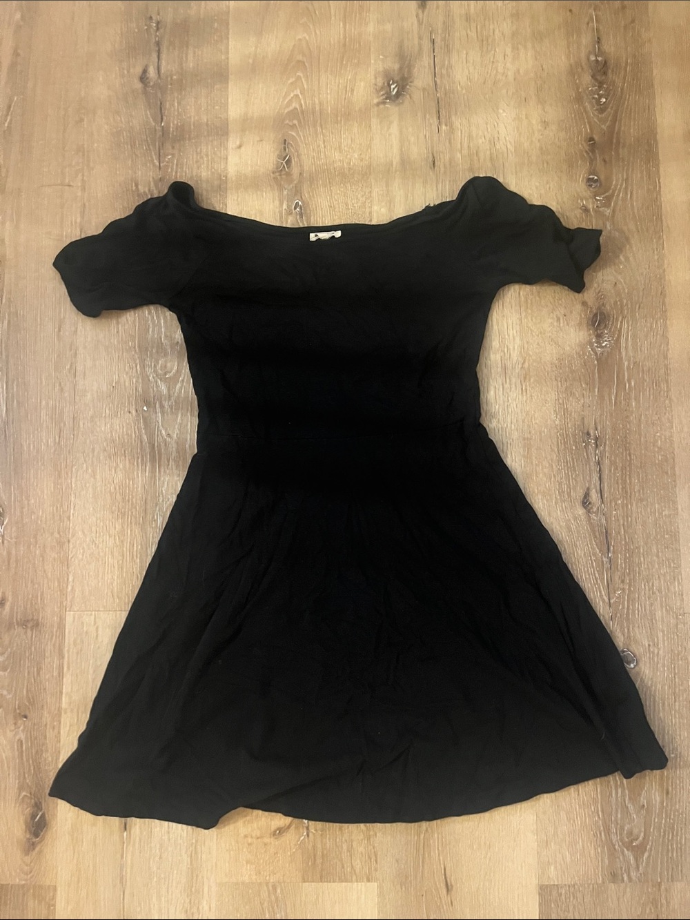 Heart & Hips Black Off-Shoulder Fit-and-Flare Mini Dress